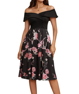 Party Dresses For Women Elegant Classy Floral Fit And Flare Plus Size Cocktail Dress