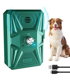 Anti Barking Device, Ultrasonic Dog Barking Control Devices with 3 Levels 33 Ft Range, Rechargeable Upgraded Dog Barking Deterrent, No Bark Dog Training Stop Barking Safe for Dogs,Outdoor/Indoor Green