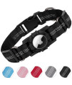 Airtag Dog Collar, Feeyar Reflective Air Tag Dog Collar For Apple,Adjustable Durable Heavy Duty Dog Collar With Airtag Holder, Integrated Air Tag Accessories Pet Collar For Small Medium Large Dogs