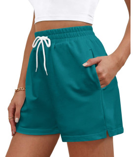 Ofeefan Summer Shorts For Women Deep Green L