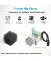 ORSDA Pet Water Fountain Replacement Pump Filters - Compatible with ORSDA / ZeePet Stainless Steel Dog and Cat Water Fountain (8Pcs Black Pump Filters)