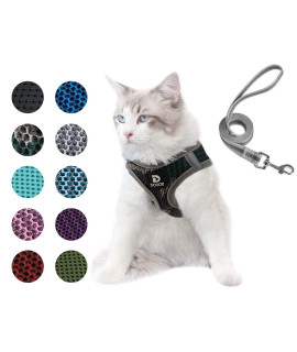 Dog And Cat Universal Harness With Leash - Cat Harness Escape Proof - Adjustable Reflective Step In Dog Harness For Small Dogs Medium Dogs - Soft Mesh Comfort Fit No Pull No Choke