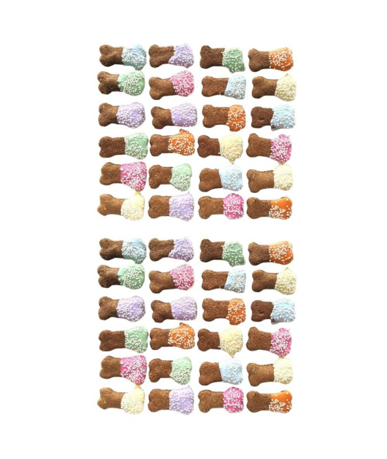 Woofables Gourmet Dog Bakery Hand-Decorated Mini Dog Treats - Set of 48 | Homemade, Fresh, Human-Grade, All-Natural Ingredients | Corn, Soy & Preservative Free | Made in The USA (Mini Bones)