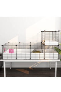 Eiiel Guinea Pig Cage,Indoor Habitat Cage With Waterproof Plastic Bottom,Playpen For Small Pet Bunny, Turtle, Hamste, Loft And Partition