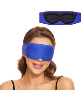 Alaska Bear Sleep Mask Side Sleepers Headband Design, Silky Soft Eye Shades For Men And Women 100 Blackout Mask Extra-Plush, Colbot Blue
