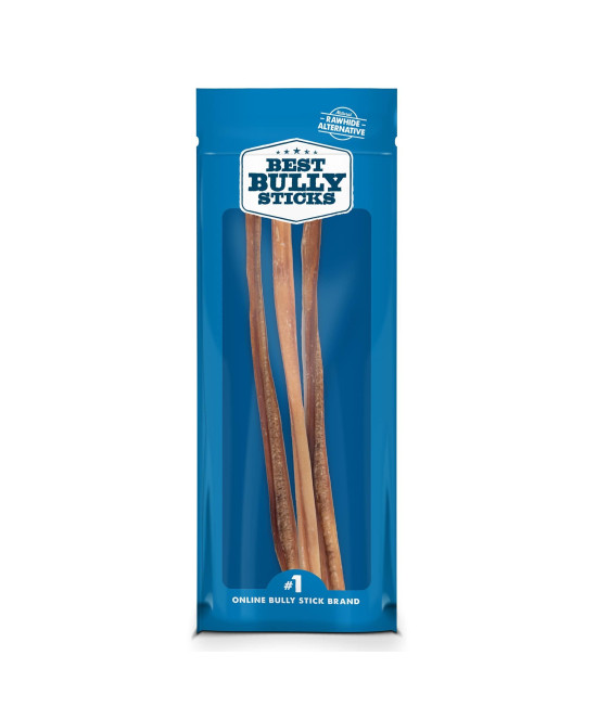 Best Bully Sticks 12 Inch All-Natural Bully Sticks For Dogs - 12A Fully Digestible, 100 Grass-Fed Beef, Grain And Rawhide Free 3 Pack Trial Size