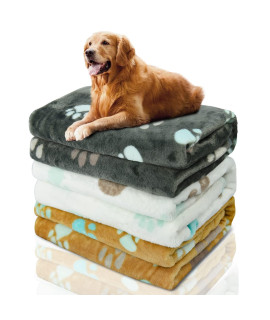 Kogsa Blanket For Dogs,Dog Blankets For Medium Dogs Washable,3 Pack Dog Blankets,Cute Paw Pattern,Soft Fleece Dog Blanket,Pet Mat Throw Cover For Kennel Crate Bed,Pet Blanket For Dogs Cats 41 X 31