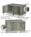 Way Basics Cat Litter Box Enclosure Modern Stackable Pet House Eco-Friendly Furniture,London Grey