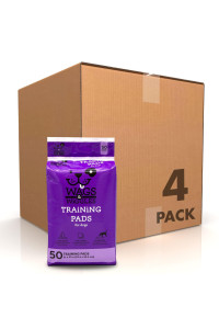 Wags & Wiggles Training Pads for Dogs, 50 Count - 4 Pack | Puppy Pee Pads for Dogs | Dog and Puppy Supplies | Dog Training Pads, Strong and Absorbent Training Pads,FF9573PCS4