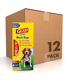Glad for Pets Large Dog Waste Bags Value Pack | Scented, Tear-Resistant Dog Poop Bags for Fast and Easy Dog Waste Cleanup | Heavy Duty Pet Waste Bags, 4320 Count