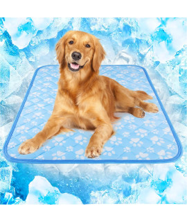 Rywell Self-Cooling Mat for Dogs Extra Large, 44'' x 32'' - Endothermic Color Changing Arc-Chill Cooling Fiber - Washable Non-Toxic Summer Pet Outdoor Bed, Non-Slip, Foldable, Quick-Dry Dog Blanket