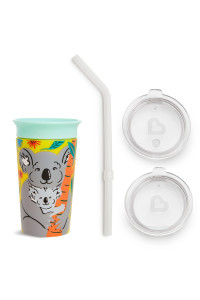 Munchkina Miraclea 360 Wildlove Sippy Cup, 9 Ounce, Koala And 3Pc Sipper And Straw Lid