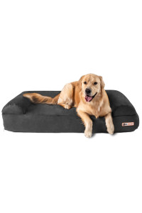 Big Barker 7 Orthopedic Dog Bed Sofa Edition - Dog Beds For Large Dogs Made With Orthomedic Foam - Charcoal Gray, Large - Supports Joints, Boosts Quality Of Life, And Better Rest, Made In Usa