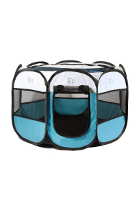 Rarasy Pet Playpen, Foldable Dog Playpens, Portable Exercise Kennel Tent for Puppies/Dogs/Cats/Rabbits, Dog Play Tent with Removable Mesh Shade Cover for Travel Indoor Outdoor Using