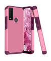 Tjs Compatible With Tcl 30 Xe 5G Case Inch, Dual Layer Hybrid Shockproof Drop Protection Impact Cover Phone Case (Pink)
