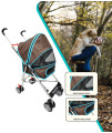 AmorosO Pet Stroller - Lightweight Stroller - Foldable Umbrella Stroller for Travel with Mesh Viewing Window - Water-Proof and Stain-Proof - Dog Stroller/Cat Stroller with Backside Storage - Brown