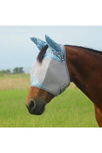Cashel Crusader Designer Horse Fly Mask with Ears, Azure, Yearling