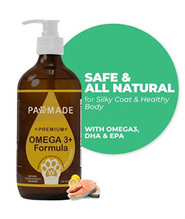 Pawmade Salmon Oil for Dogs - Omega 3 with EPA + DHA Fatty Acids Support Dog?s Healthy & Shiny Coat and Soothe Flaky, Itchy, or Dry Skin, 16 oz