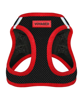 Voyager Step-in Air Dog Harness - All Weather Mesh Step in Vest Harness for Small and Medium Dogs by Best Pet Supplies - Red Trim, L