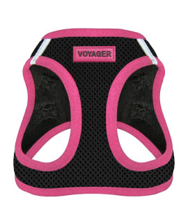 Voyager Step-in Air Dog Harness - All Weather Mesh Step in Vest Harness for Small and Medium Dogs by Best Pet Supplies - Pink Trim, M
