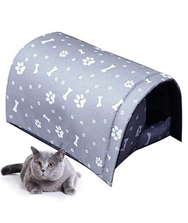 Jiteesiky Winter Feral Shelter Beds Tents Cat Houses Outside Weatherproof A Warm Home for Stray Cats (Medium,Gray)