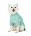 Blueberry Pet 2022/2023 New Classic Fuzzy Textured Knit Pullover Turtle-Neck Dog Sweater in Heathered Jade, Back Length 18, Pack of 1 Clothes for Dogs