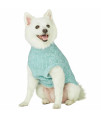 Blueberry Pet 2022/2023 New Classic Fuzzy Textured Knit Pullover Crew-Neck Dog Sweater in Heathered Jade, Back Length 16, Pack of 1 Clothes for Dogs