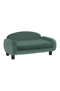 Paws & Purrs Modern Pet Sofa 31.5" Wide by 19.5" Deep Low Back Lounging Bed with Removable Mattress Cover,Teal Green
