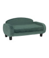 Paws & Purrs Modern Pet Sofa 31.5" Wide by 19.5" Deep Low Back Lounging Bed with Removable Mattress Cover,Teal Green