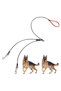 Mi Metty Dog Leash,Double Pet Leashheavy Duty Leash Made Of Coated Wire Rope For Large And Medium Dogs360Aswivel No Tangle Dual Dog Walking Training Leash Dog Tie Out Cable For Two Dogs