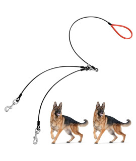 Mi Metty Dog Leash,Double Pet Leashheavy Duty Leash Made Of Coated Wire Rope For Large And Medium Dogs360Aswivel No Tangle Dual Dog Walking Training Leash Dog Tie Out Cable For Two Dogs
