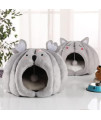 SSDH Pet Tent Semi-Enclosed Cave Cat Bed Puppy Kitten Detachable Warm Soft Nest Comfortable Cat House Cat Nest Suitable for Small Cats and Dogs Pets (Cute Rat,S)
