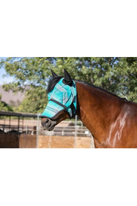 Kensington Signature Fly Mask w/Removable Nose, Soft Mesh Ears & Forelock Opening Size: S-Yearling Color: 2021 - Atlantis