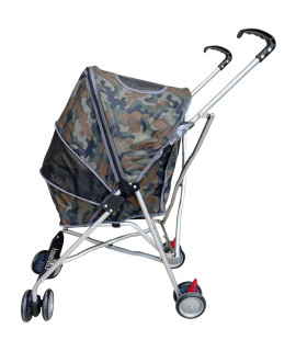 AmorosO Pet Stroller - Small Pet Carrier - Folding Light Stroller for Travel with Mesh Viewing Window - Water-Proof and Stain-Proof - Dog Stroller/Cat Stroller with Backside Storage - Camouflage