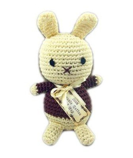 Mirage Pet Products Knit Knacks Foo Foo Bunny Organic Cotton Small Dog Toy
