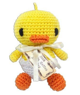 Mirage Pet Products Knit Knacks Hatch The Baby Duck Organic Cotton Small Dog Toy