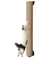 Lizi fashion 31.8 Inch Cat Wall Furniture Scratching Post, Wall Mounted Cat Scratcher Shelf,Scratch Posts Shelves for Indoor Cats (Wall Mount Scratcher, M8/Jute/31.8'' Tall), 202