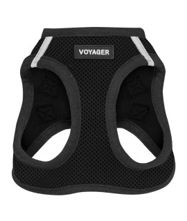 Voyager Step-in Air Dog Harness - All Weather Mesh Step in Vest Harness for Small and Medium Dogs by Best Pet Supplies - Harness (Black), XXX-Small