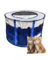 Pet House for Dogs and Cats - Large Space Portable Pet Playpen Oxford Cloth Kennel Exercise Pen Bunny Puppy Indoor Outdoor Play Pens (Blue)