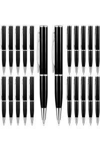 24 Pcs Mini Pens Small Pens Short Pens Mini Metal Ballpoint Pens Small Stainless Steel Point Pen With Copper Fittings For Pockets Notebook Notepads Office School (Black)