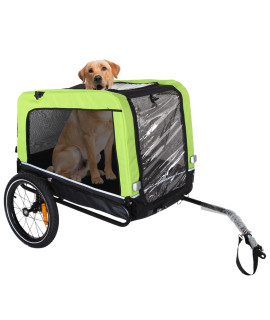 ANOUR Dog Bike Trailer, for Medium and Large Dogs, with Spring Suspension, Folding Frame Carrier, Universal Bicycle Coupler, Maximum Load: 90 lb