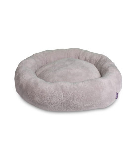 Petwise International - Plush Donut Dog Bed -Single and Multi-Color (Single Color - (28in x 28in), Grey)