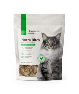 Ultimate Pet Nutrition Nutra Bites For Cats, Freeze Dried Raw Treats (Chicken Hearts)