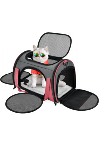 Cat Carrier, Airline Approved Pet Carrier Small Cat Carrier With Fleece Pad, Portable Cat Carrier, Foldable Design With Safety Features, Small Pet Carrier For Cats, Dogs, Soft Sided Cat Carrier