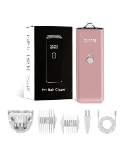 Tileon Feet Hair Trimmer, Dog Clippers,Quiet Washable Usb Rechargeable Cordless Dog Grooming Kit,Electric Pets Hair Trimmers Shaver Shears For Dogs And Cats Pink