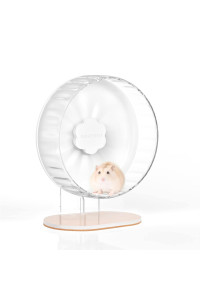Bucatstate Hamster Wheel Super-Silent 102 With Adjustable Base Dual-Bearing Exercise Wheel Quiet Spinning Running Wheel For Dwarf Syrian Hamster Gerbils And Other Small Animals (White)