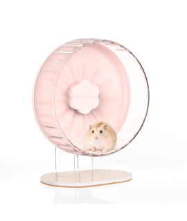 Bucatstate Hamster Wheel Super-Silent 102 With Adjustable Base Dual-Bearing Exercise Wheel Quiet Spinning Running Wheel For Dwarf Syrian Hamster Gerbils And Other Small Animals (Pink)