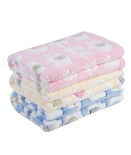 Pet Soft 1 Pack 3 Blankets Pet Blankets For Dogs - Fluffy Cats Dogs Blankets For Small Medium Large Dogs, Cute Print Pet Throw Puppy Blankets Fleece (Elephant, 3L)