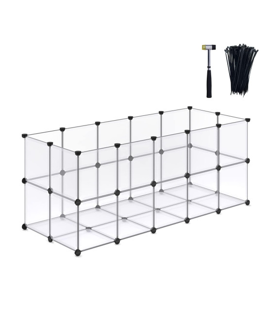 DINMO Guinea Pig Cages, Puppy Playpen, Small Animal Playpen for Rabbit, Bunny, Ferret, Hedgehog, DIY, Expanded, Portable, Exercise Fence, 61.2 x 24.8 x 24.8inch