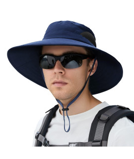 Dukars Unisex Wide Brim Sun Hat,Outdoor Upf 50+ Waterproof Boonie Hat Summer Uv Protection Sun Caps (Bucketnavy)
